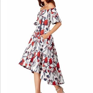 BELLE BADGLEY MISCHKA Off-Shoulder High-Low Gown